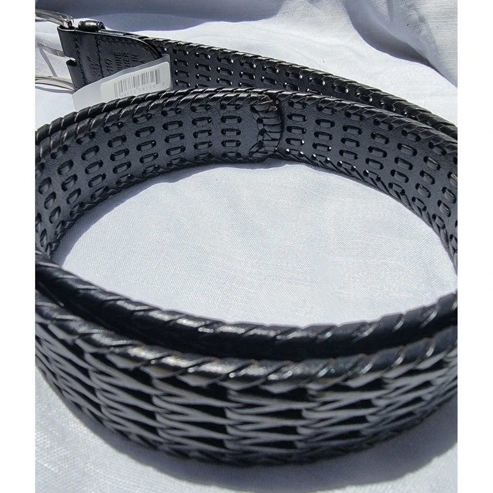Genuine Leather Braided Belt 38